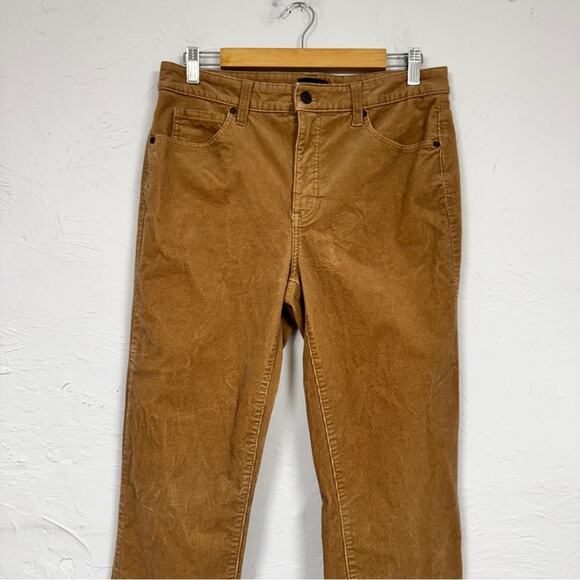 Talbots Tan Corduroy Straight Leg Pants Womens 6 Preppy Fall Academia High Rise - Picture 2 of 8